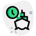 Cargo ship in queue for next shipment delivery icon
