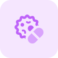 Experimental drugs to kill virus isolated on a white background icon