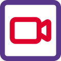 Video camera button for digital recording interface icon