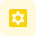 Setting cog wheel menu button isolated in while background icon