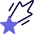 Shooting star falling with high velocity layout icon
