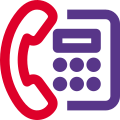 Deskphone business telephone with intercom facility layout icon