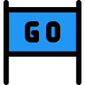 Go billboard with motivation sign for new business start up icon