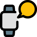 Smartwatch with chat feature and message - speech bubble icon