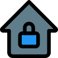 Padlock with home logotype with a concept of home security icon