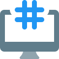 Social media content indexing with hashtag sign icon