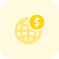 Browser and money trade online and worldwide icon