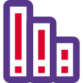 File arranged according to size in shelf office management icon