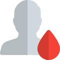 Human withdrawing the blood for testing isolated on a white background icon