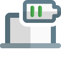Laptop battery level indicator isolated on a white background icon