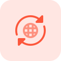 Syncing with loop arrows with internet connectivity icon