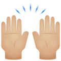 挙手-中程度の明るい肌の色 icon