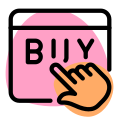 Buy products online on a web browser icon