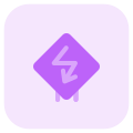 Extreme sharp turn with zigzag arrow turn icon