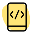 Html or other programming access on a smartphone icon