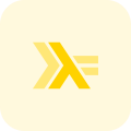 Haskell is a statically typed, purely functional programming language icon