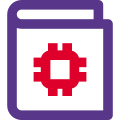 Book on microprocessor for computer science technology isolated on a white background icon