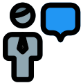 Chatting with business peers messenger application function layout icon