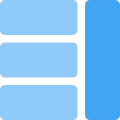 Right column bar box template design layout icon