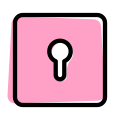 Lock encryption keyhole symbol for digital login icon