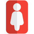 Woman toiled stickman avatar in a shopping mall icon
