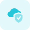 Secured cloud protection provider with firewall sheild icon