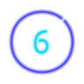 6 en círculo C icon