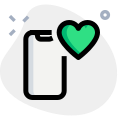 Advance smartphone with inbuilt heart rate sensor logotype icon