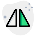 Mirror image of design in two dimensional software icon