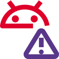 Android operating system warning with the triangular exclamation mark icon