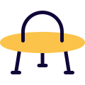 UFO spaceship with three legs support layout icon