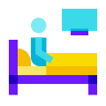 침대에서 TV를 시청 icon
