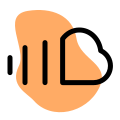 Online cloud computing SoundCloud application for music and podcasting icon