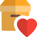Favorite shipping address with the heart logotype icon
