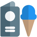 Ice cream and other desert items on menu chart icon