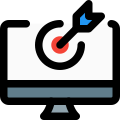 Work aimed at desktop computer isolated on a white background icon