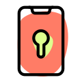 Smartphone unlocking authentication with face unlock feature icon