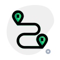 A and B route for the hotel location on the map icon