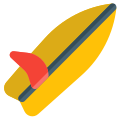 Surfboard for the water sports and games icon