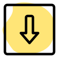 Downward direction arrow for a hospital navigation layout icon