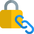 Link protected with a safety guard for private access icon