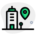 Corporate office location pin point logotype layout icon