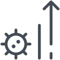 crescimento de casos de coronavírus icon