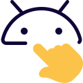 Mouse pointing device connected to Android operating system icon