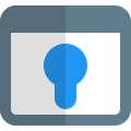 Web lock key hole as a concept of secure web browser icon