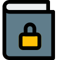 Book with secure with padlock layout logotype icon