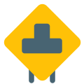 T Road top connected intersection road signal icon