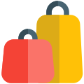 Shopping bag of different size for purchasing items icon