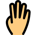 Four fingers hand gesture in political campaign with back of the hand icon