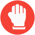 Hand sign for stopping traffic signal sign board icon